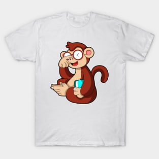 Monkey with Glasses & Book T-Shirt